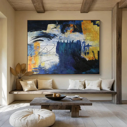 “Abstract Color Blocks” - Bold Abstract Painting On Canvas DKH850