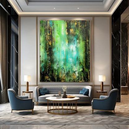 Green and Blue Forest Light - Abstract Landscape Painting CT1230