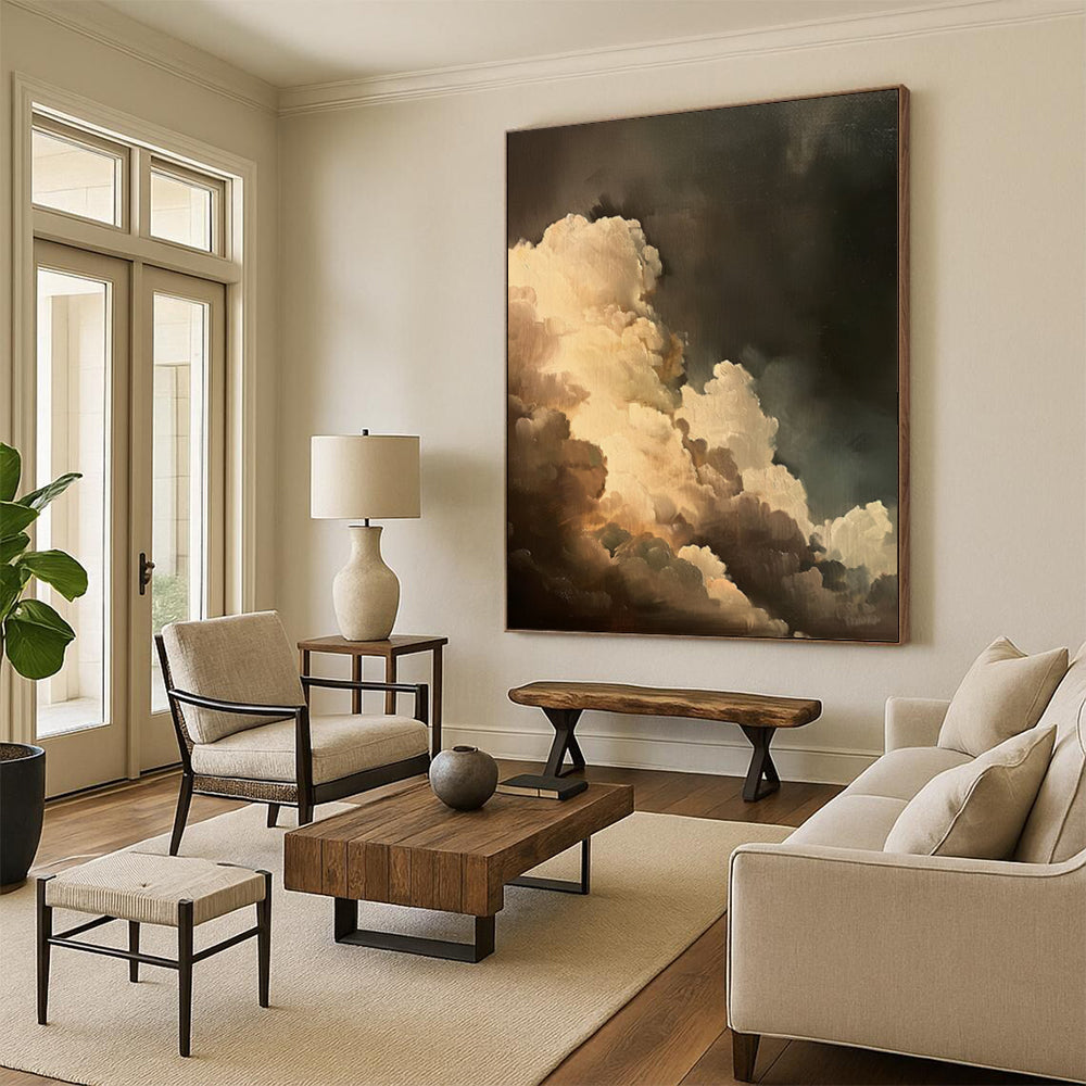 “Dark Sky Cumulus Clouds” - Romantic Realist Painting On Canvas DTP014