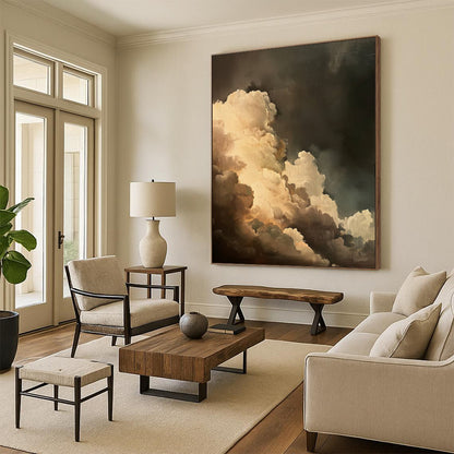 “Dark Sky Cumulus Clouds” - Romantic Realist Painting On Canvas DTP014