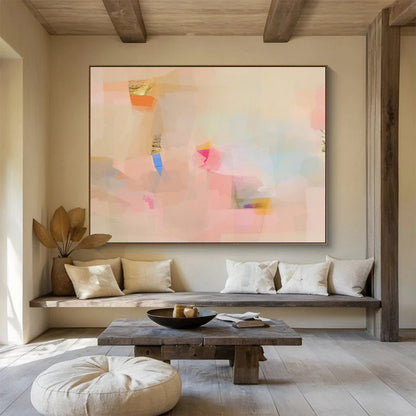 Soft Pastel Abstract Shapes - Subtle Hues and Gentle Forms Painting On Canvas DKH033