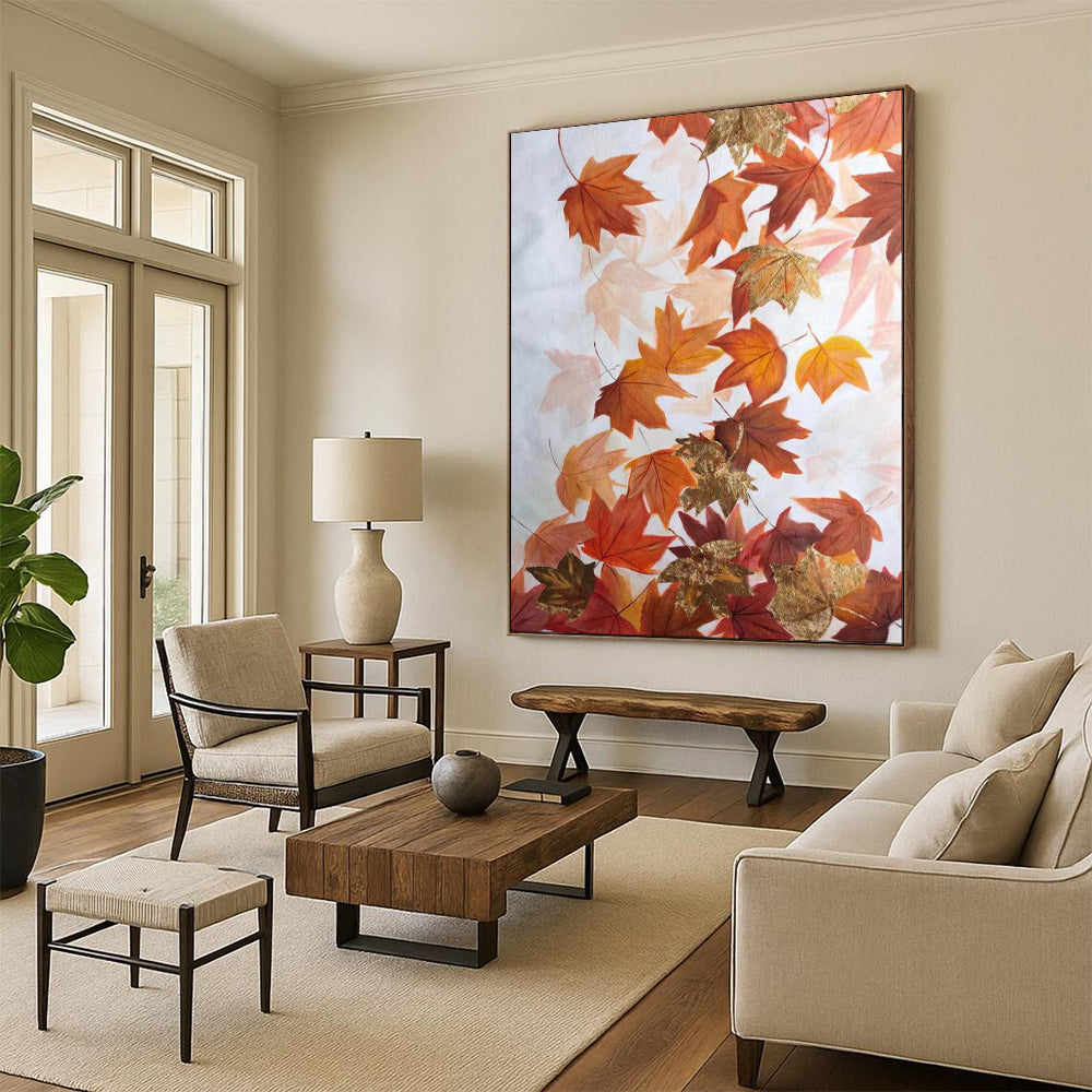 “Autumn Leaves in Gold and Rust” – Botanical Acrylic Art CT2079