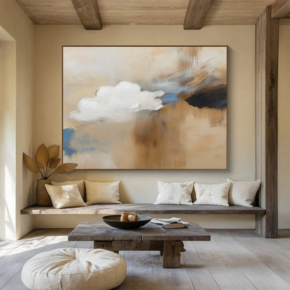 Soft Cloud - Inspired Abstract “Dreamy Cloud Drift” Painting On Canvas DKH090