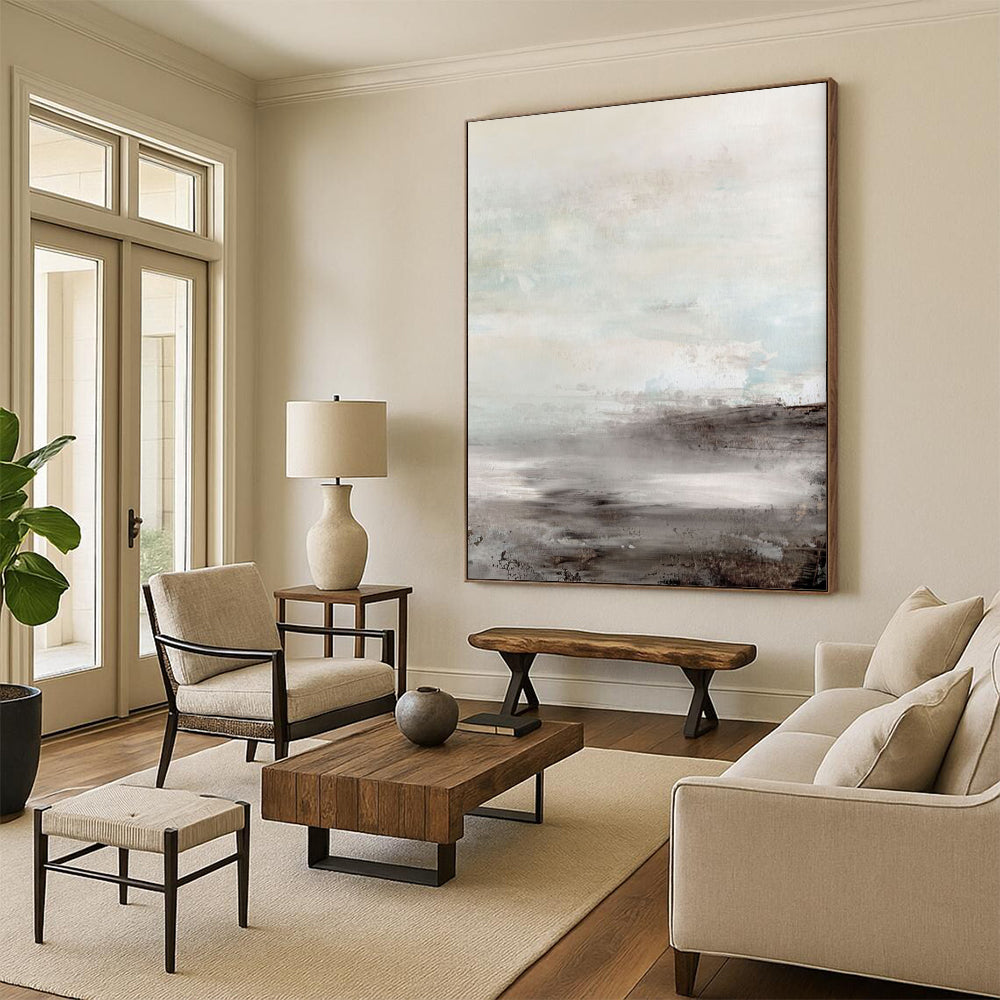 “Soft Coastal Haze” - Abstract Landscape Painting On Canvas DTP154