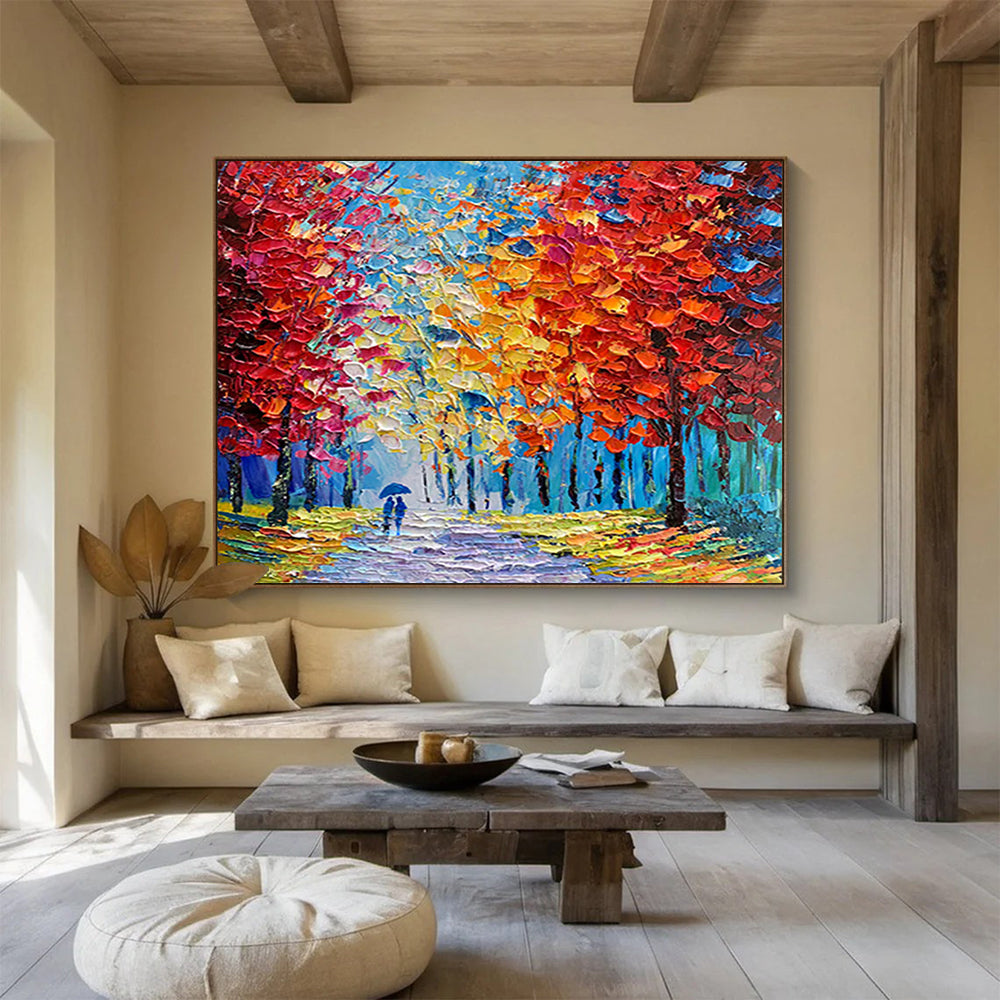 Colorful Autumn Path - Impressionist Landscape Painting On Canvas DLZ200