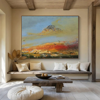 “Colorful, Textured Mountain ‘Vibrant Peak View’” - Impasto Landscape Painting On Canvas DLZ042
