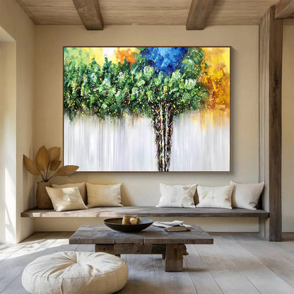 Colorful Canopy Vibrant Tree Abstract Painting On Canvas DKH176