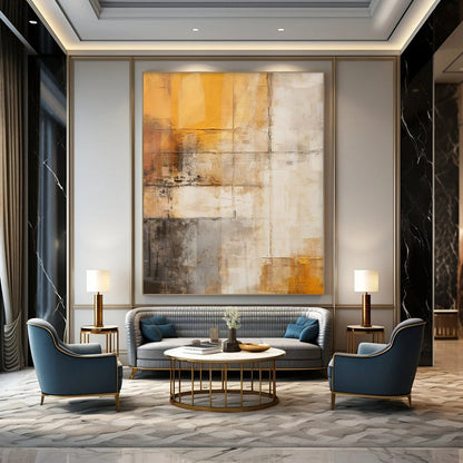 “Soft Color Block with Subtle Details” – Abstract Color - Block Painting CT1057