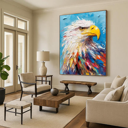 “Colorful Eagle Portrait” - Expressive Animal Painting On Canvas DKH1060