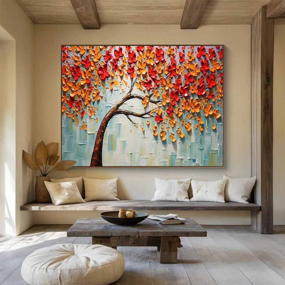 “Autumn Blossom Tree” 3D - textured Botanical Painting On Canvas DLZ168
