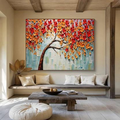 “Autumn Blossom Tree” 3D - textured Botanical Painting On Canvas DLZ168