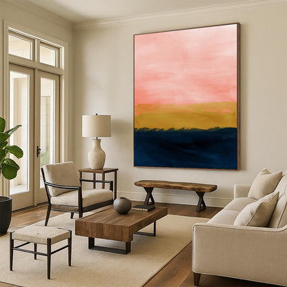“Pink and Gold Sunset” - Minimalist Landscape CT2022