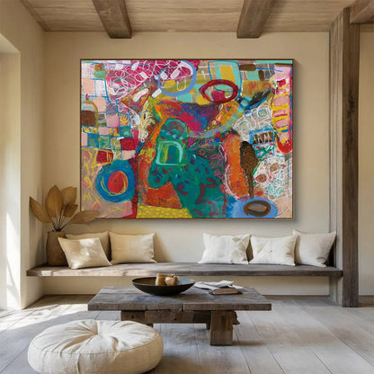 Colorful Abstract Forms - Abstract Expressionist Painting On Canvas DLZ244