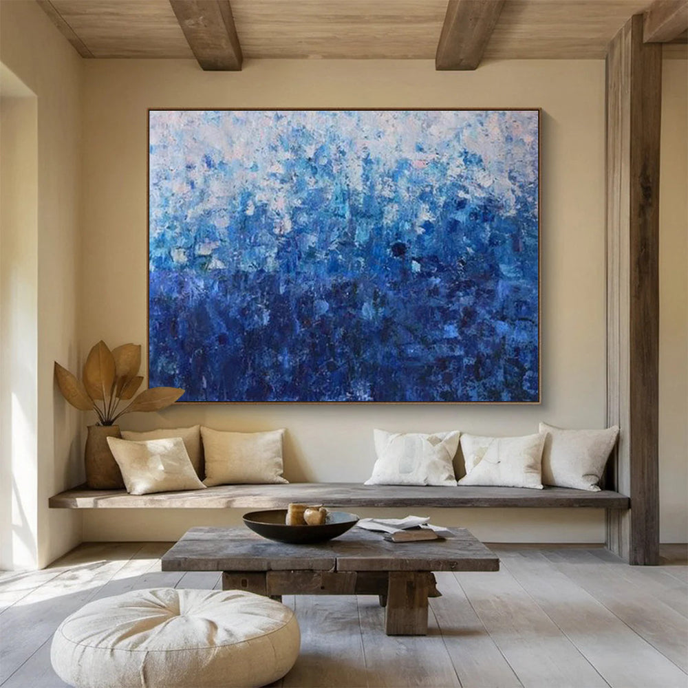 Blue Gradient Abstract Painting On Canvas DKH660