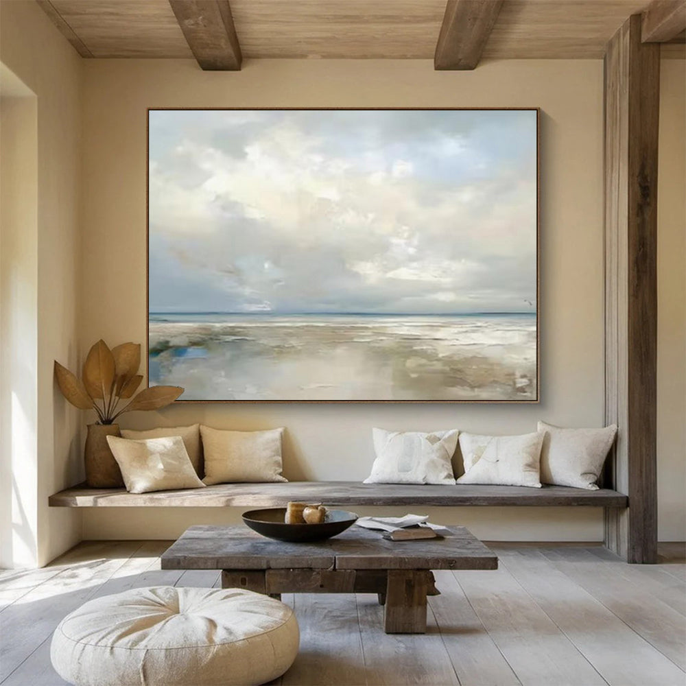 Light and Airy Beach Scene Painting On Canvas DKH322