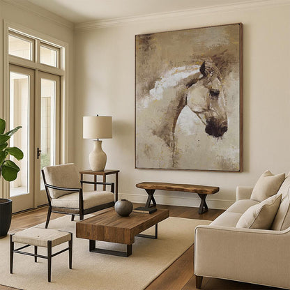 “Abstract Horse Portrait” – Impressionistic Oil Painting On Canvas CT2176