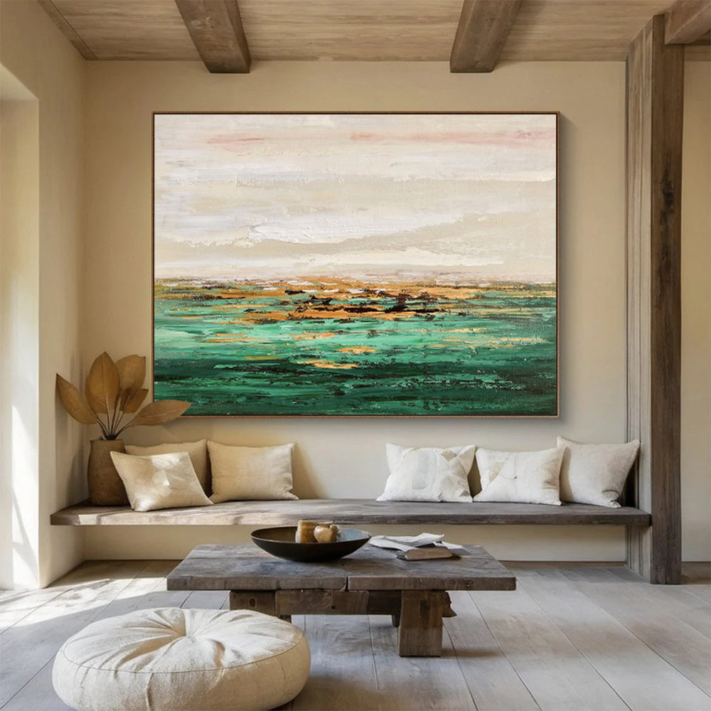Ethereal Coastal View - Abstract Seascape Painting On Canvas DKH644