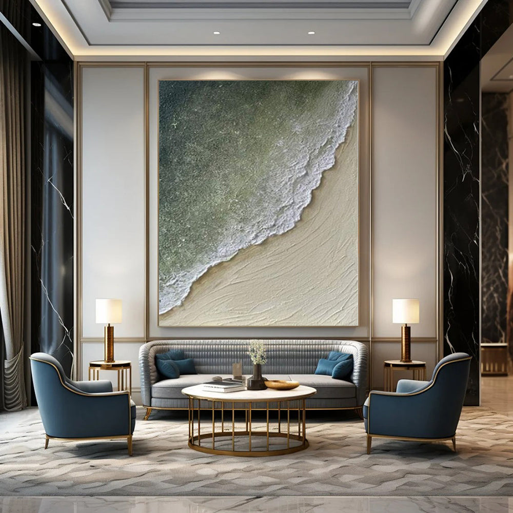 “Textured Coastal Shoreline” – Impasto Seascape Painting CT1084