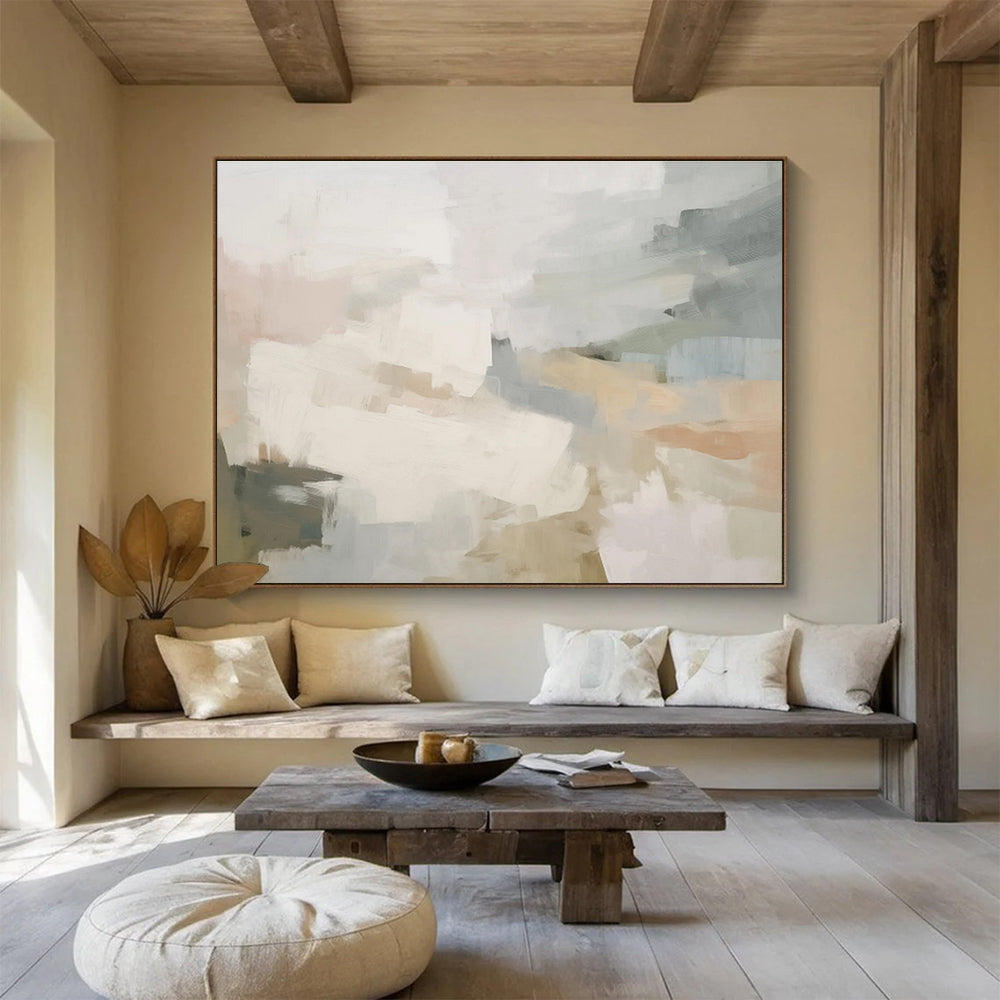 Soft Pastel Abstract - Gentle Hues and Loose Brushstrokes Painting On Canvas DKH044