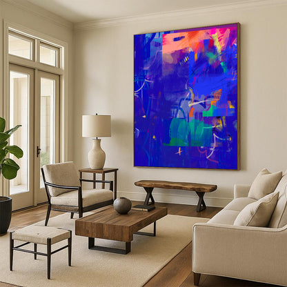 “Blue - Purple Abstract Energy” - Dynamic Abstract Art CT2007