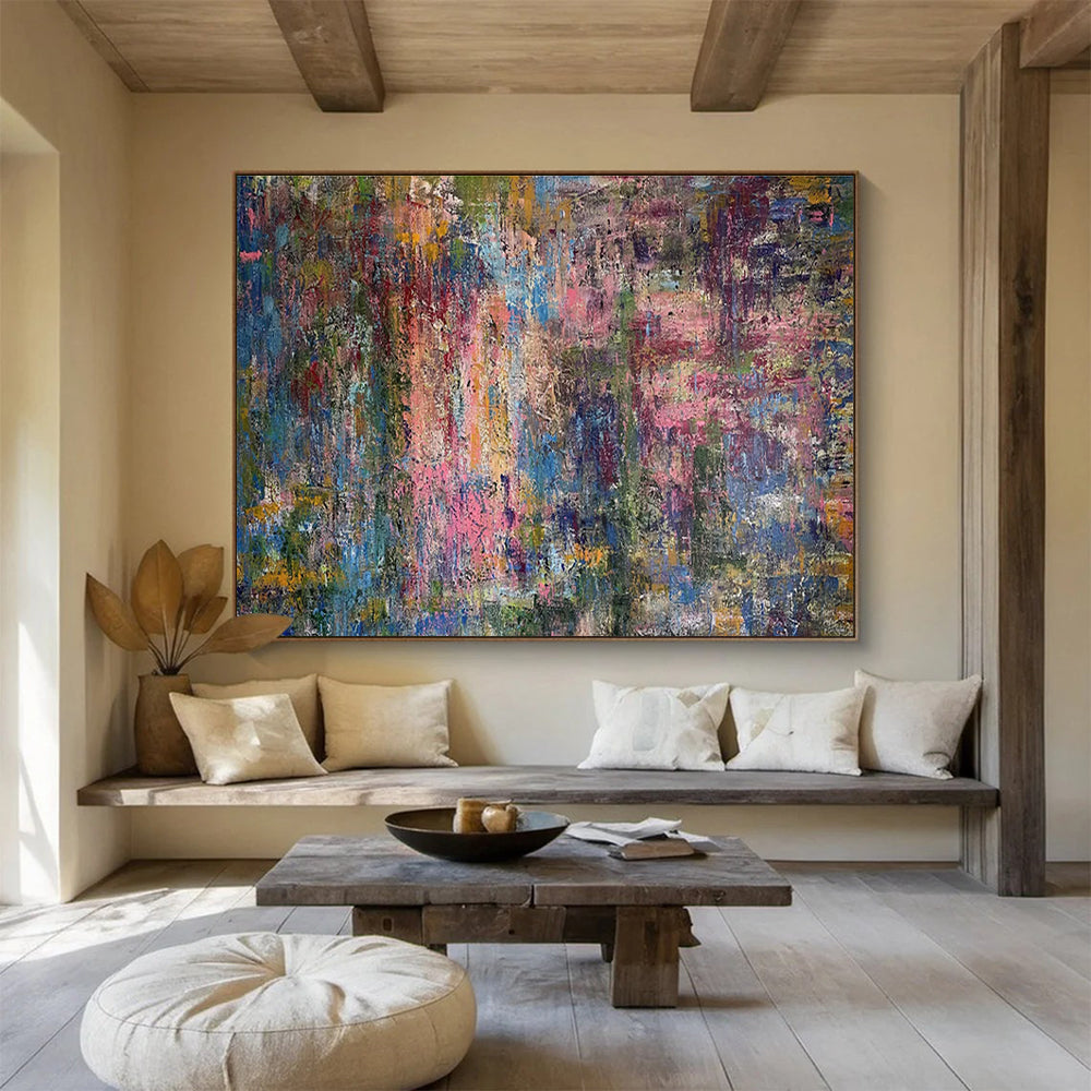 “Vibrant Chaos Abstract” - Multicolor, Textured Abstract Painting On Canvas DKH715