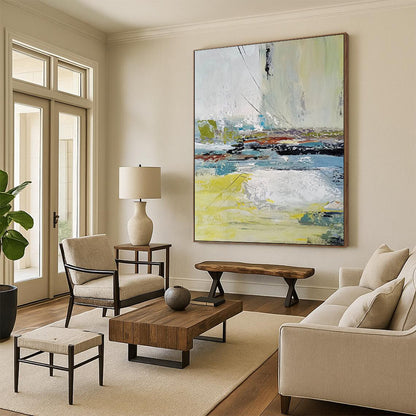 “Abstract Colorful Landscape” - Abstract Expressionist Painting On Canvas DTP052