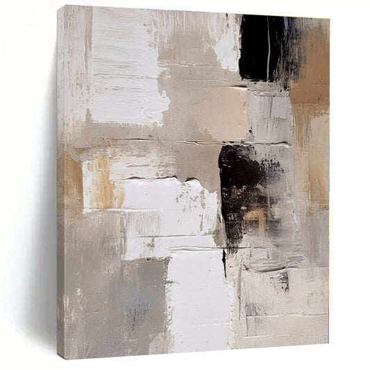 “Neutral - Black Textured Abstraction” - Abstract Expressionist Art CT0442
