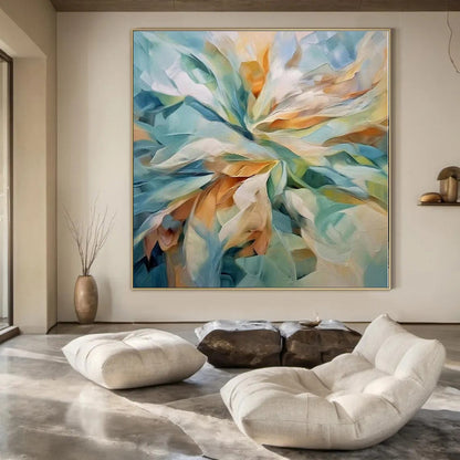 “Colorful Abstract Flower” Impressionistic Acrylic Art CT0183