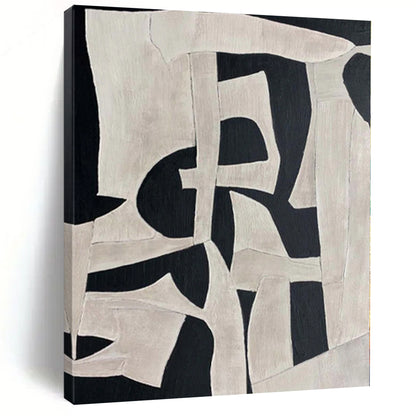 “Black - White Abstract Forms” Abstract Acrylic Painting CT0132