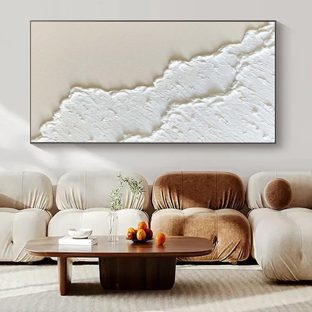 “White Textured Scallops” Plaster - Effect Acrylic Art CT0170