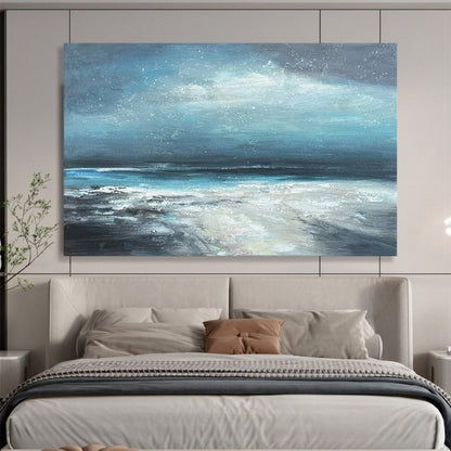 Blue-Grey Coastal Storm - Dramatic Seaside Art CT1787