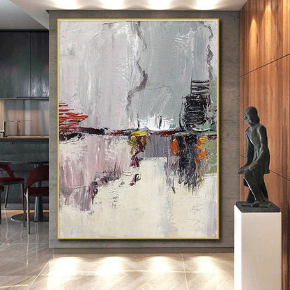 “Gray - Colorful Abstract Landscape” - Abstract Impressionistic Painting CT0402