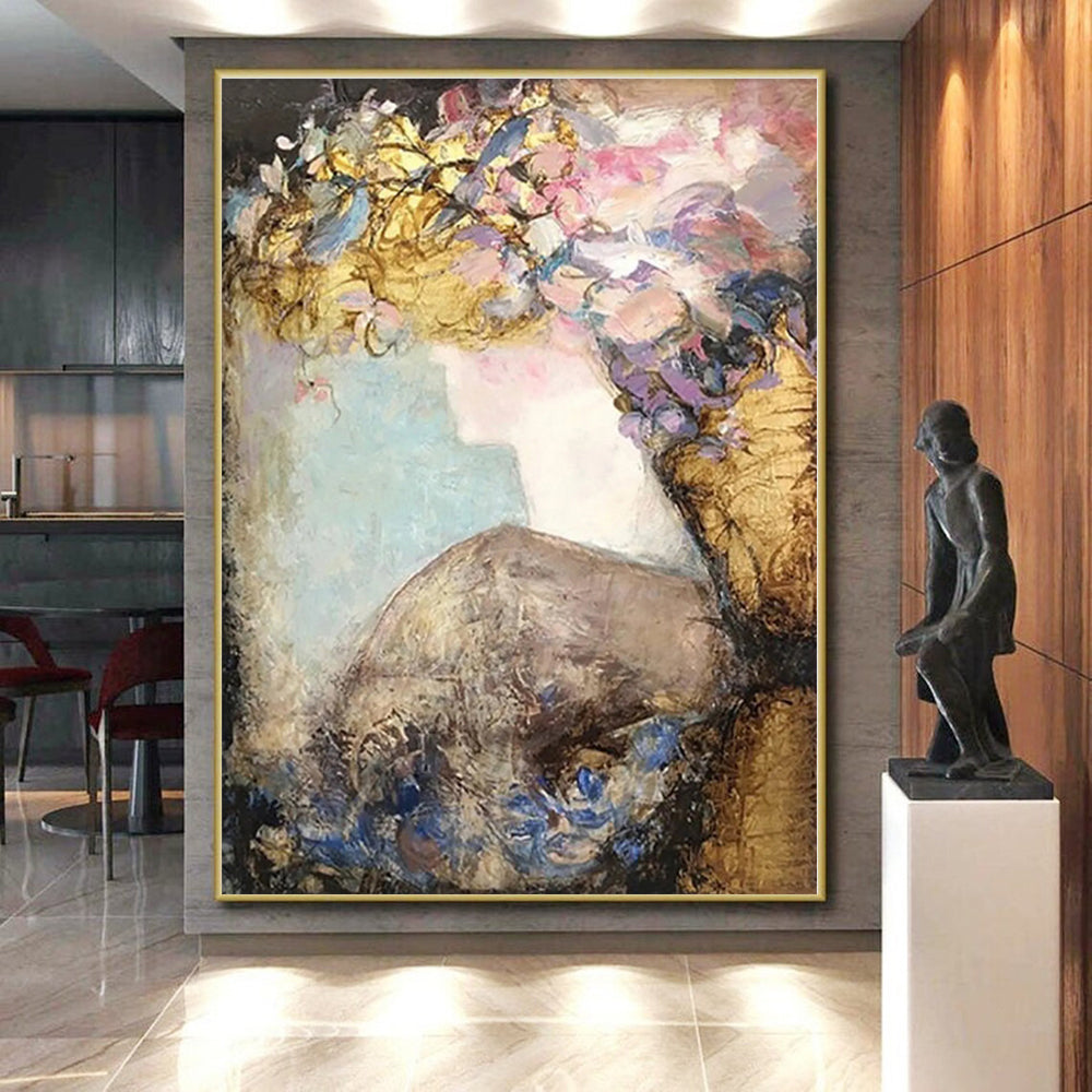 “Ethereal Floral Figure” - Abstract Symbolist Painting CT0418