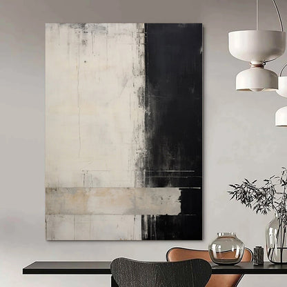 “Black - White - Gray Abstract Layers” Expressionistic Acrylic Art CT0220