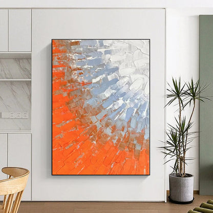“Orange - Blue Textured Blend” - Abstract Textural Art CT0405