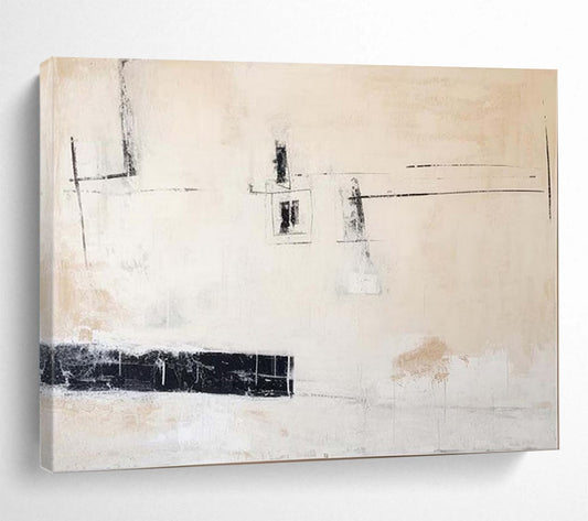 “Minimalist Echoes” - Soft beiges, blacks, whites; sparse, evocative lines and shapes CT1493