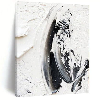 “Black - White Textured Strokes” Impasto Acrylic Art CT0242