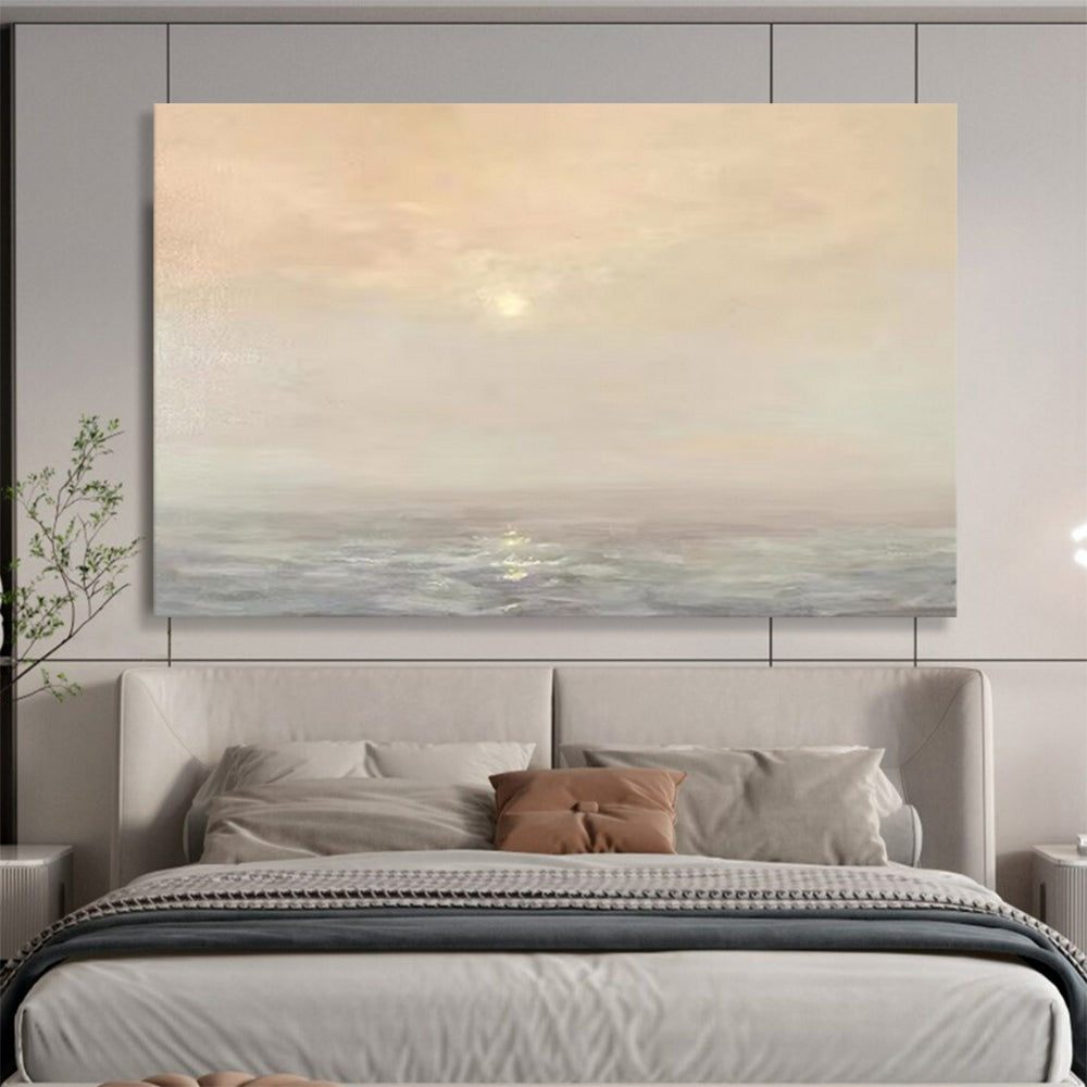 Seascape at dawn/dusk with a soft, glowing sun and calm waters CT1669