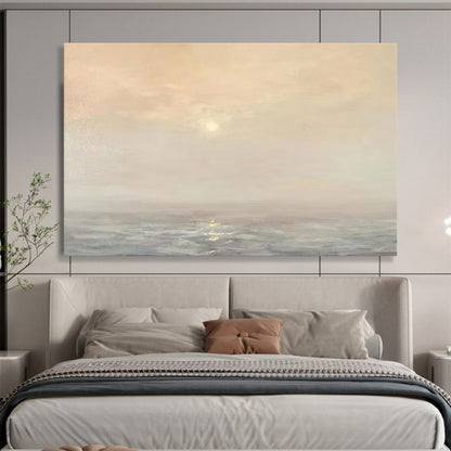Seascape at dawn/dusk with a soft, glowing sun and calm waters CT1669
