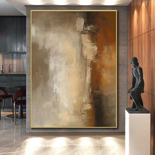 “Brown - Grey Gradient Texture”，Textured Abstract Art CT0599