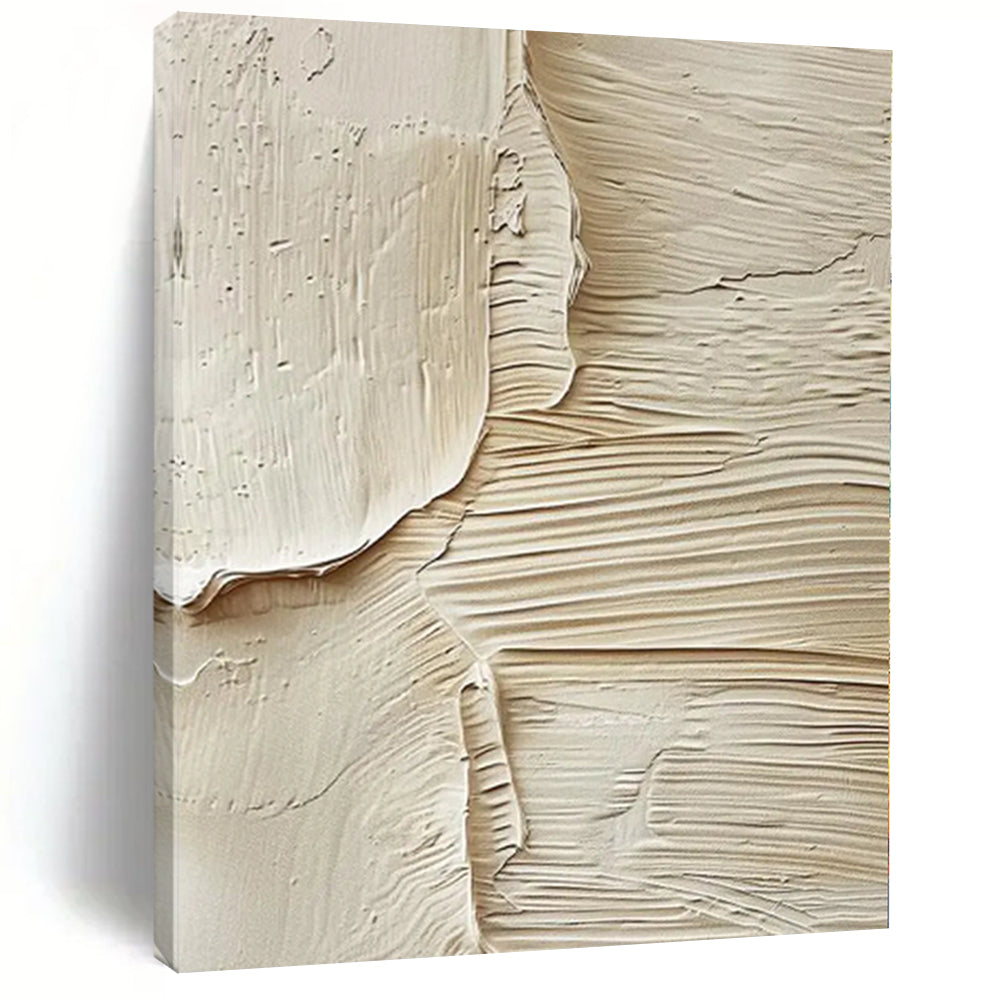“Beige Textured Layers” - Abstract Acrylic with Smooth, Layered Beige CT0079