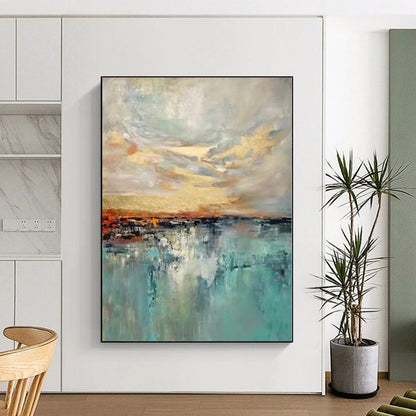 “Colorful Sky & Sea: Impressionistic Abstraction” - Abstract Seascape Painting CT0388