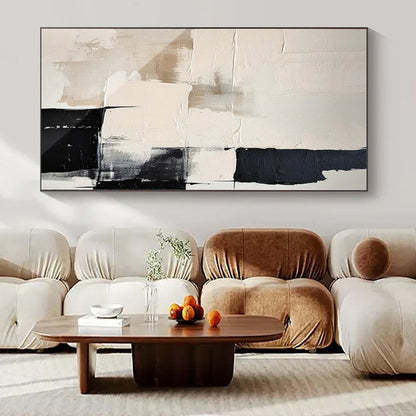“Neutral - Black Geometric Textures” Abstract Acrylic Art CT0130