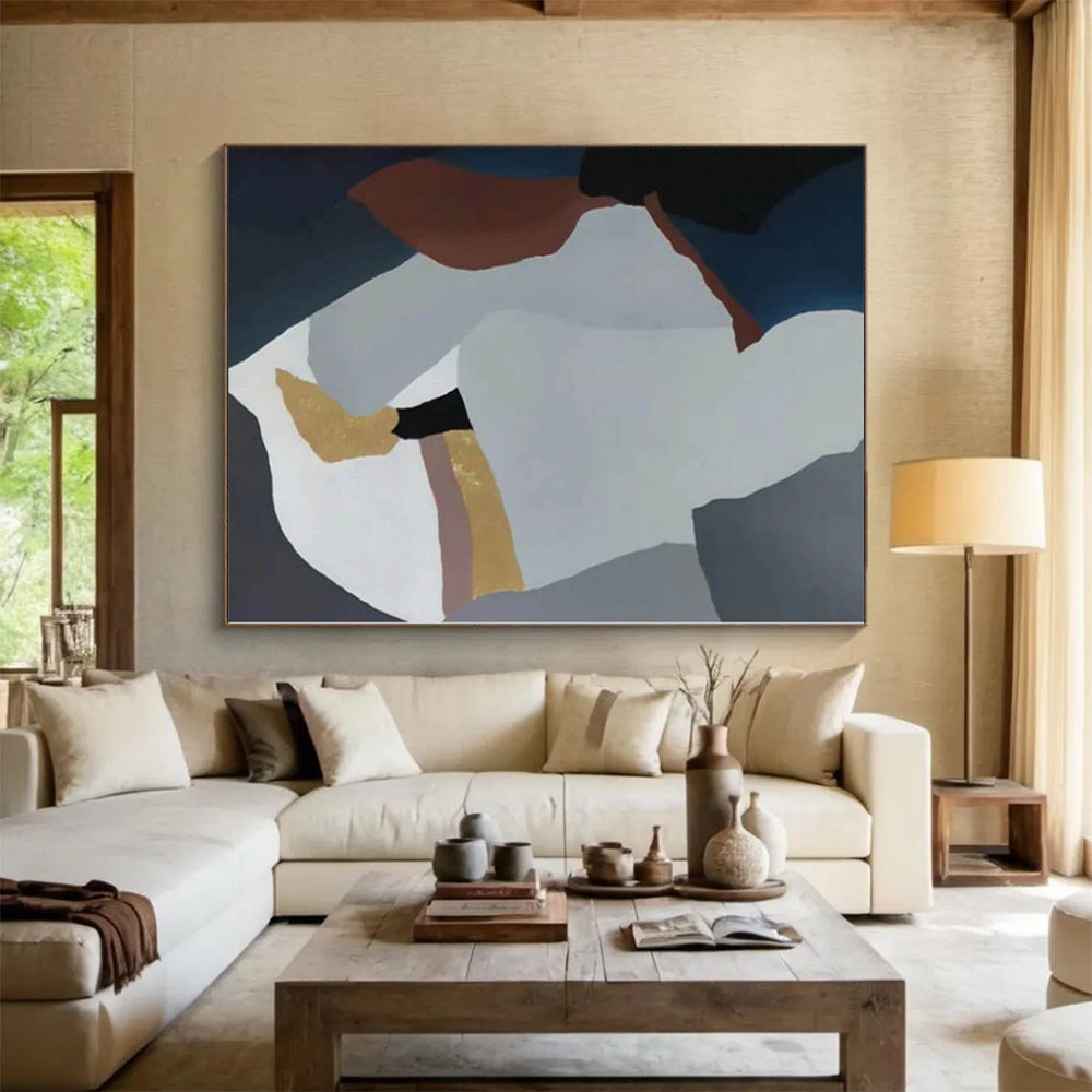 “Pastel Geometric Collage” Abstract Acrylic Art CT0342