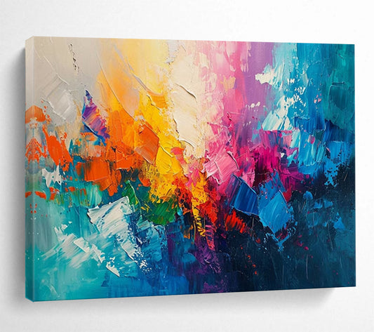 “Rainbow Burst” - A vibrant abstract of clashing bright colors CT1643