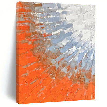 “Orange - Blue Textured Blend” - Abstract Textural Art CT0405