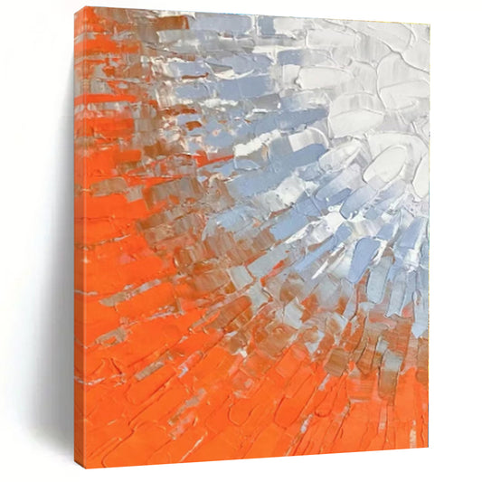 “Orange - Blue Textured Blend” - Abstract Textural Art CT0405