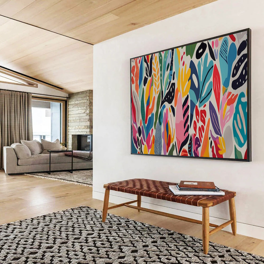 “Hand - painted Colorful Foliage” - Vibrant floral pattern in diverse colors CT1649