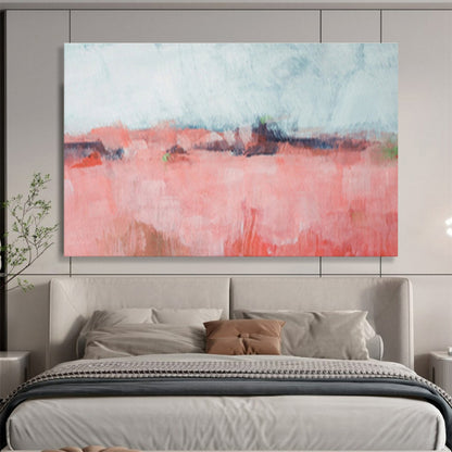 “Pink Abstract Field” Abstract Expressionist Painting On Canvas DKH416