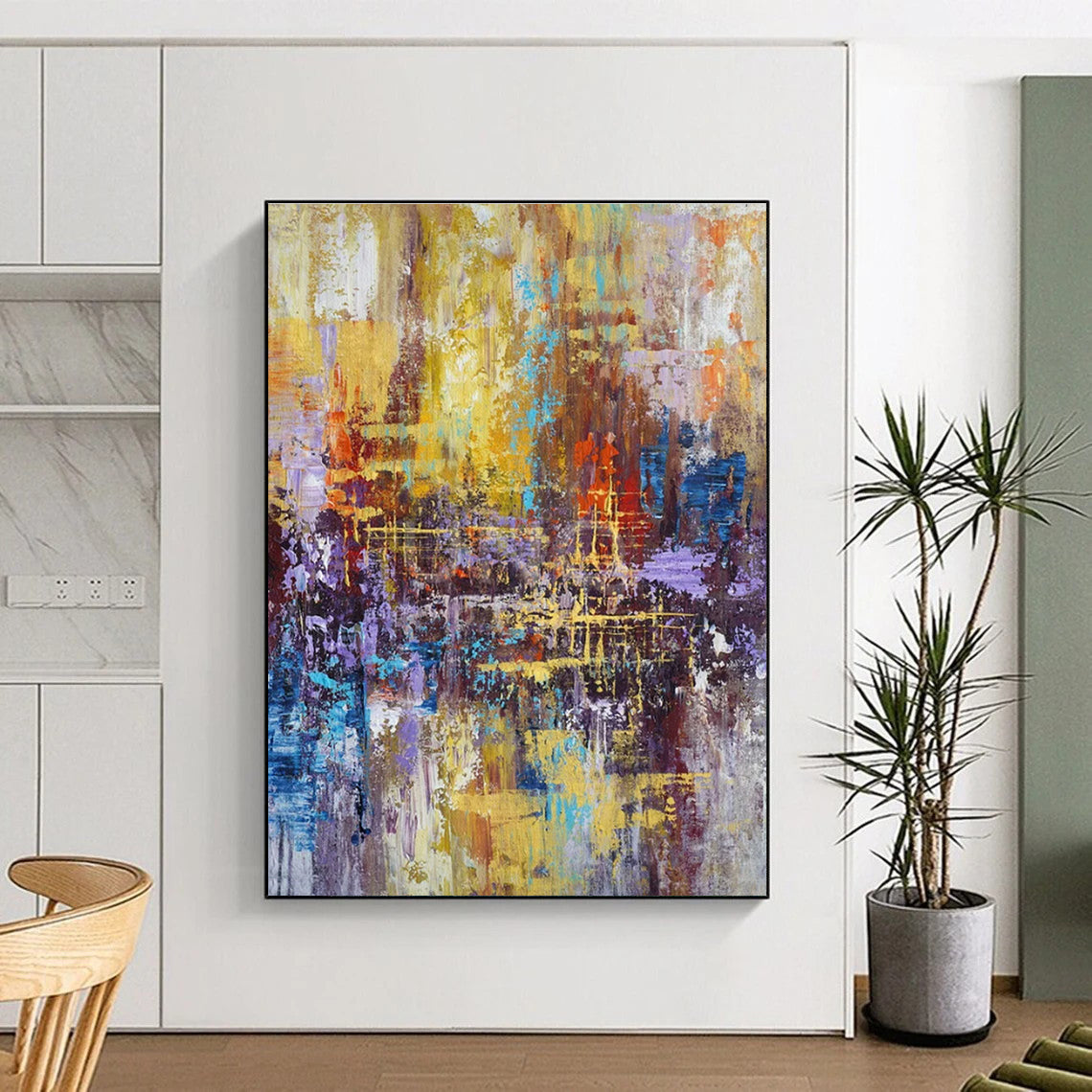 “Colorful Urban Abstract” ，Abstract Cityscape Acrylic Painting CT0914